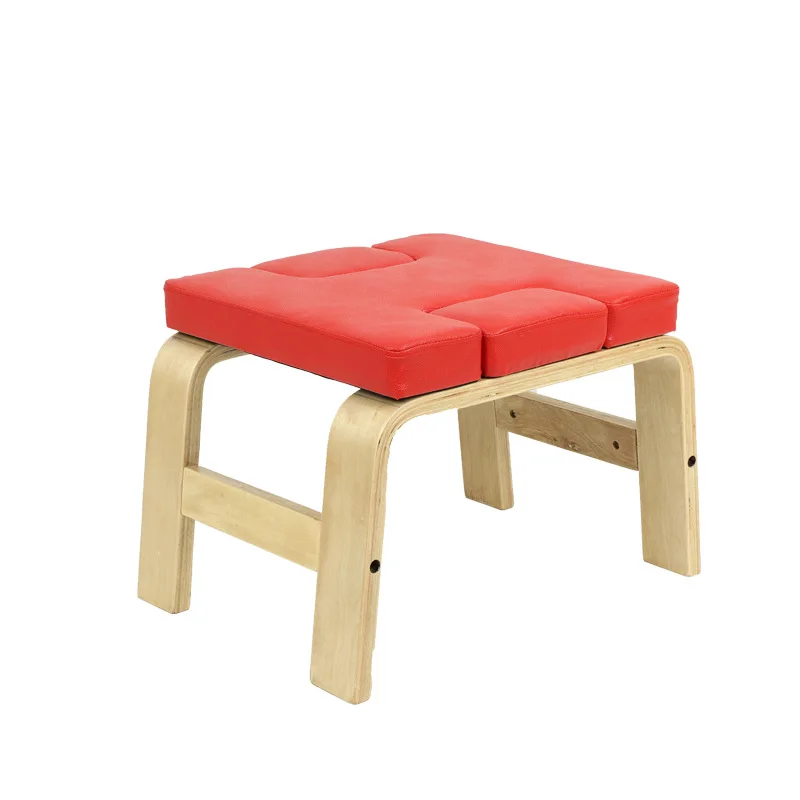 Деревянная перевернутая скамейка для йоги, помощь в обучении, Перевернутое Кресло для дома, коммерческая маленькая скамейка для фитнеса - Цвет: Almighty style-Red