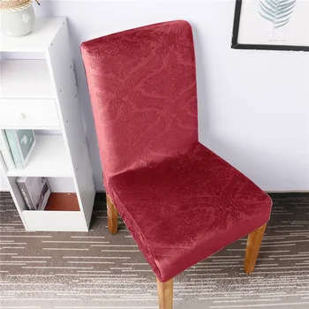 

Universal Size 3D Embossed Silver Fox Velvet Elastic Restaurant Restaurant Banquet Chair Cover