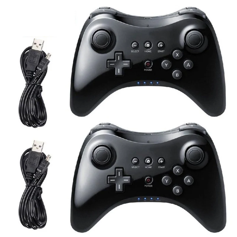 2pcs Wireless Gamepad For Wii U Pro Controller With Usb Charging Cable For Wii U Joystick Joypad Gamepads Aliexpress