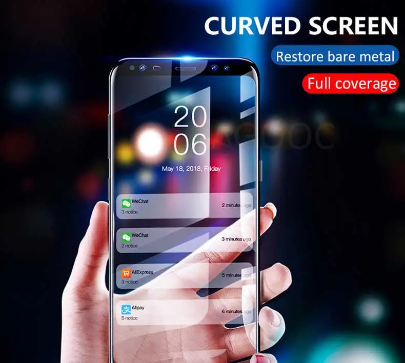 300D полное изогнутое закаленное стекло для samsung Galaxy Note 8 9 S9 S7 S6 Edge Plus S8 S9 Plus Защитная стеклянная пленка для экрана