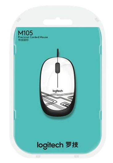 Original Package Оптическая эргономичная мышь для ПК и ноутбука logitech USB M105 Corloful розовый синий черный белый - Цвет: Original Package