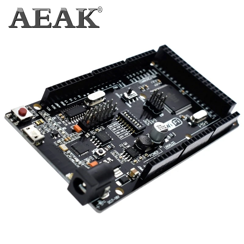 Aeak Mega2560+ Wi-Fi, R3 ATmega2560+ ESP8266 32Мб оперативной памяти, USB-TTL CH340G. Совместимость для Arduino Mega NodeMCU для WeMos ESP8266