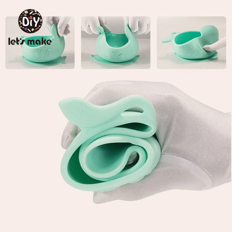 Let's Make Baby Silicone Plate Children Feeding Tableware BPA Free Food Bowl Tray Suction silicone Baby Dinnerware Kids Bowl
