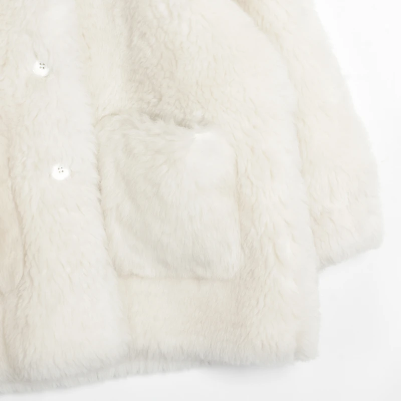 Wixra Women Sheepskin Wool Coat Ladies Winter