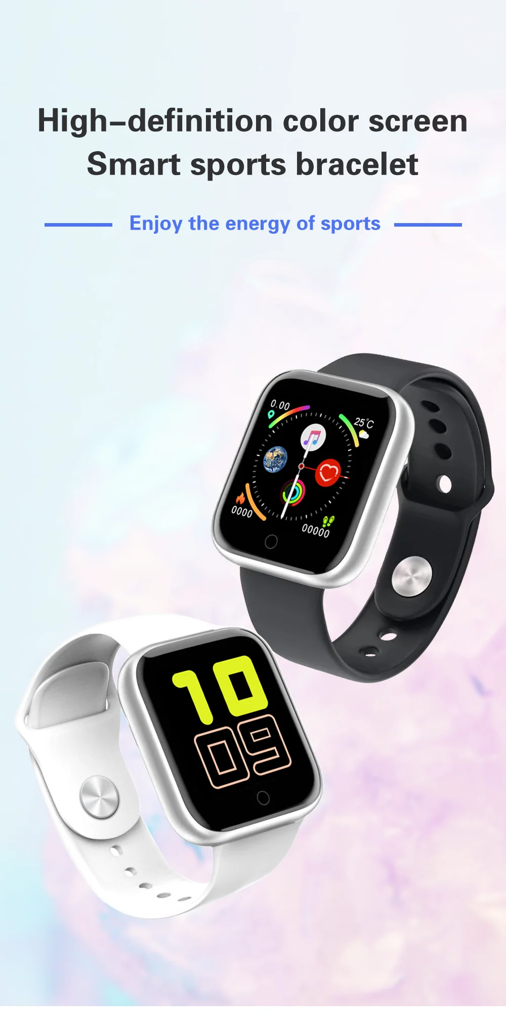 Hollvada спортивные часы GM20 водонепроницаемые Bluetooth Смарт-часы для samsung huawei Xiaomi Apple Напоминание о звонках умные часы pk B57 B58