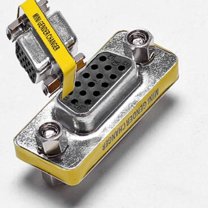 

1pc Female to Female SVGA VGA DB15 15 Pin Female Gender Changer adapter Al