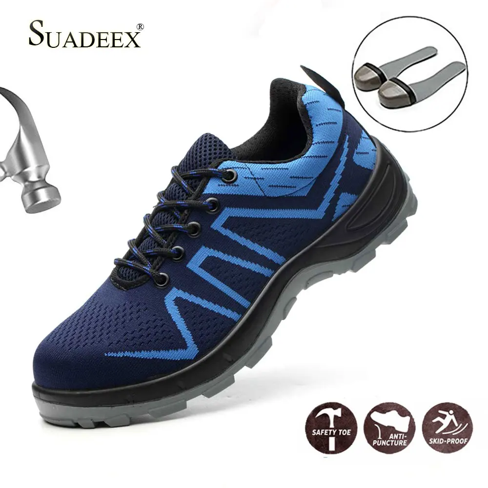 

SUADEEX Survival Safety Shoes Steel Toe Steel mid-plate Anti-slip Anti-smashing Work Men Work Boots Comfortable Industrial Shoes