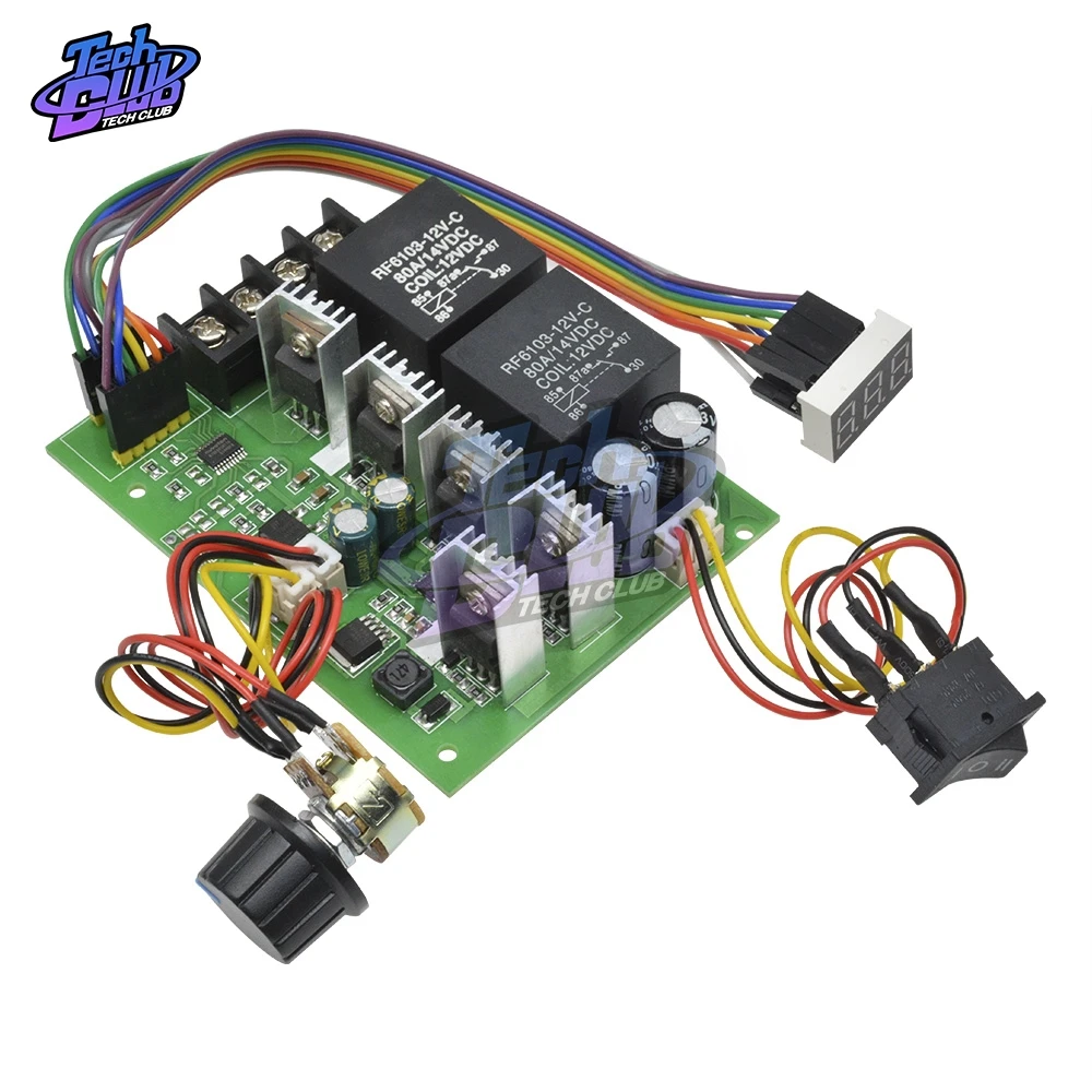 PWM Speed Controller DC Motor Digital Display DC10-55V 0~100% Adjustable Drive Module Input MAX 60A 12V 24V 36V 48V