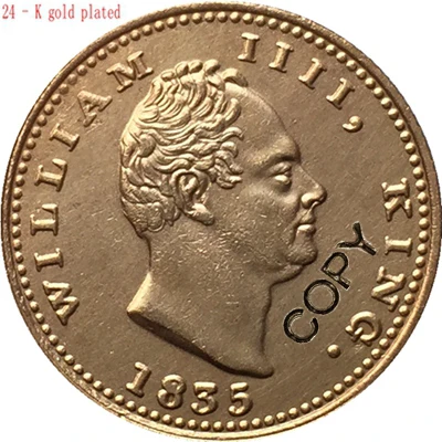 

India-British 1 Mohur-William IV 1835 копии монет 24 мм