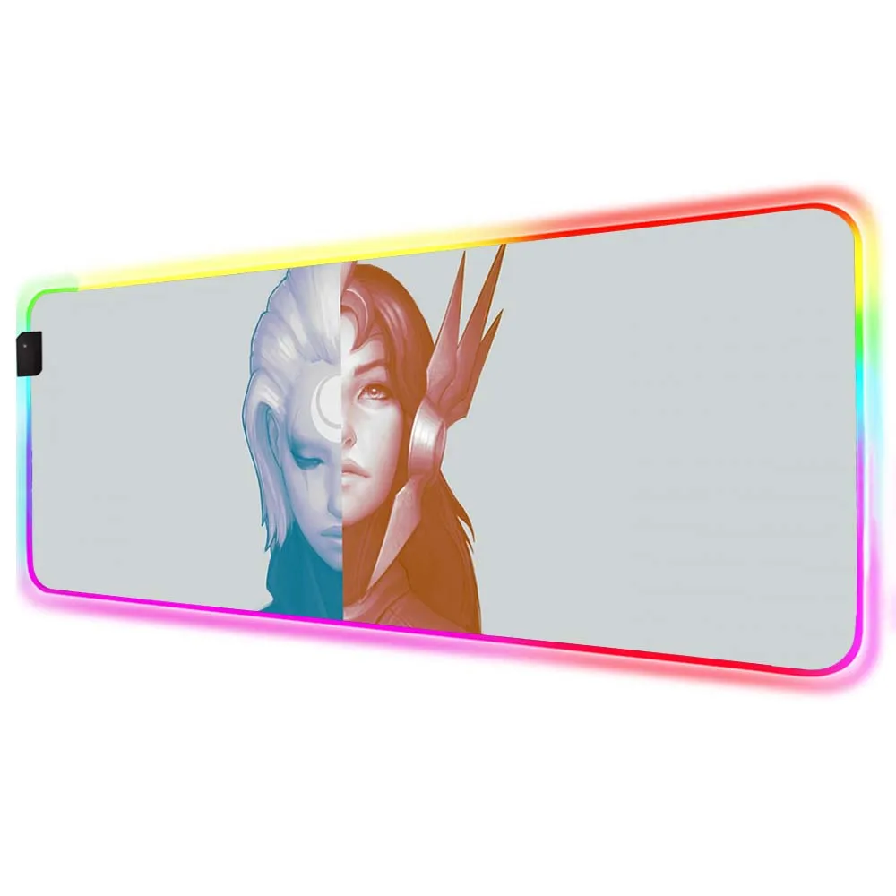 

Fashionable Gaming Mouse Pad RGB Double-sided Goddess Pattern LED Gamer Mouse Pad Keyboard Carpet Computer Notebook XXL Desk Mat