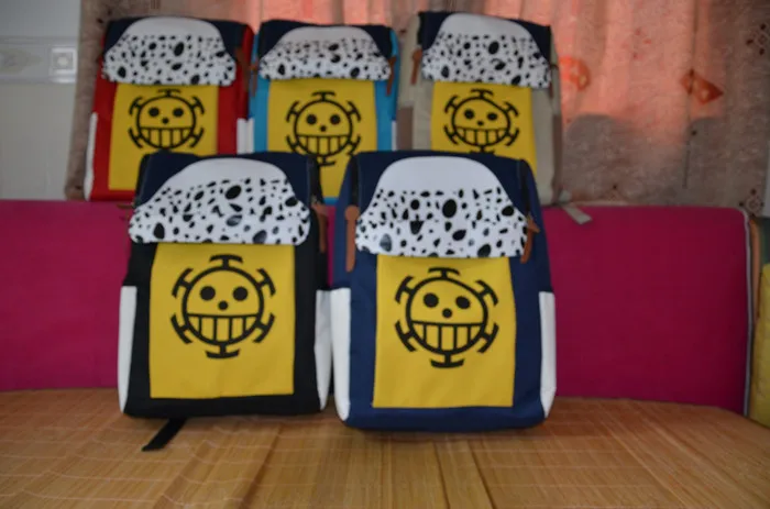 LEQUEEN One Piecee Death Surgeon Trafalgaron II Anime Student Bag Double Shoulder Nappy Bag Baby Diaper Bag Stroller Bag Hot