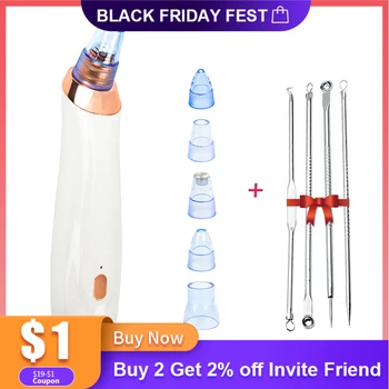 

Hongyun Face Nose Vacuum Blackhead Pore Remover Electric Suction Blackhead Pimple Acne Remover Cleaner Needle Skin Care Tools
