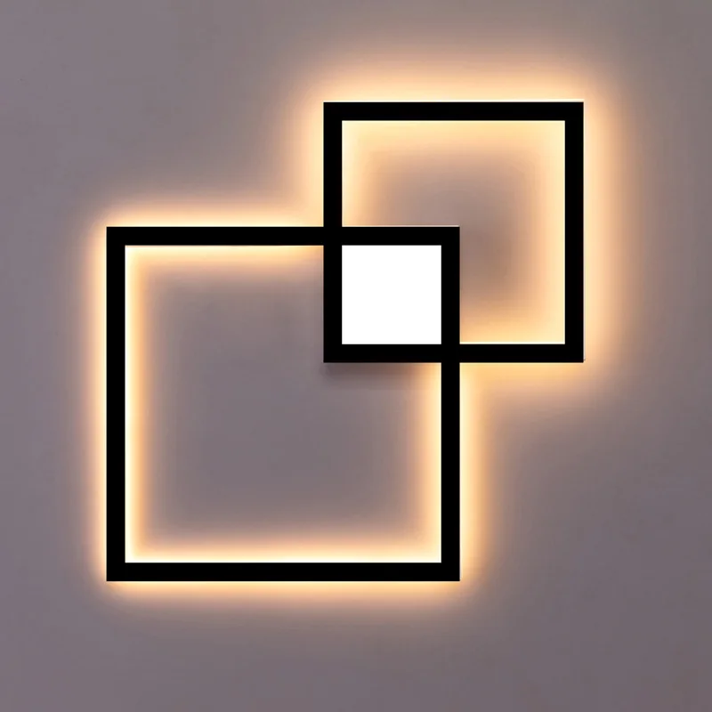 Zerouno Indoor LED Wall Lamp Living Room Decor Wall Light Home Lighting Fixture Loft Stair Light Round Square 20W 24W Wandlamp - Цвет абажура: 24w black