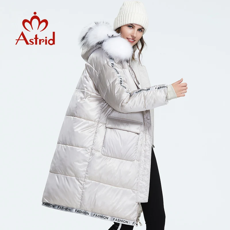 Astrid 2019 Зима Новое поступление пуховик женский большой натуральный мех