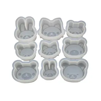 

9Pcs Zoo Animals Bear Rabbit Fox Pendant Silicone Resin Mold DIY Crafts Jewelry Making Tool