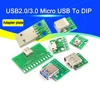 5/2PCS USB Male Connector /MINI MICRO USB to DIP Adapter Board 2.54MM Female Connector B Type-C USB2.0 3.0 Female PCB Converter ► Photo 1/6