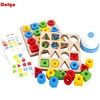Montessori Geometric Shape Color Matching Interactive Toy For Kids Board Game Puzzle Learning Educational Wooden Children Toys 1