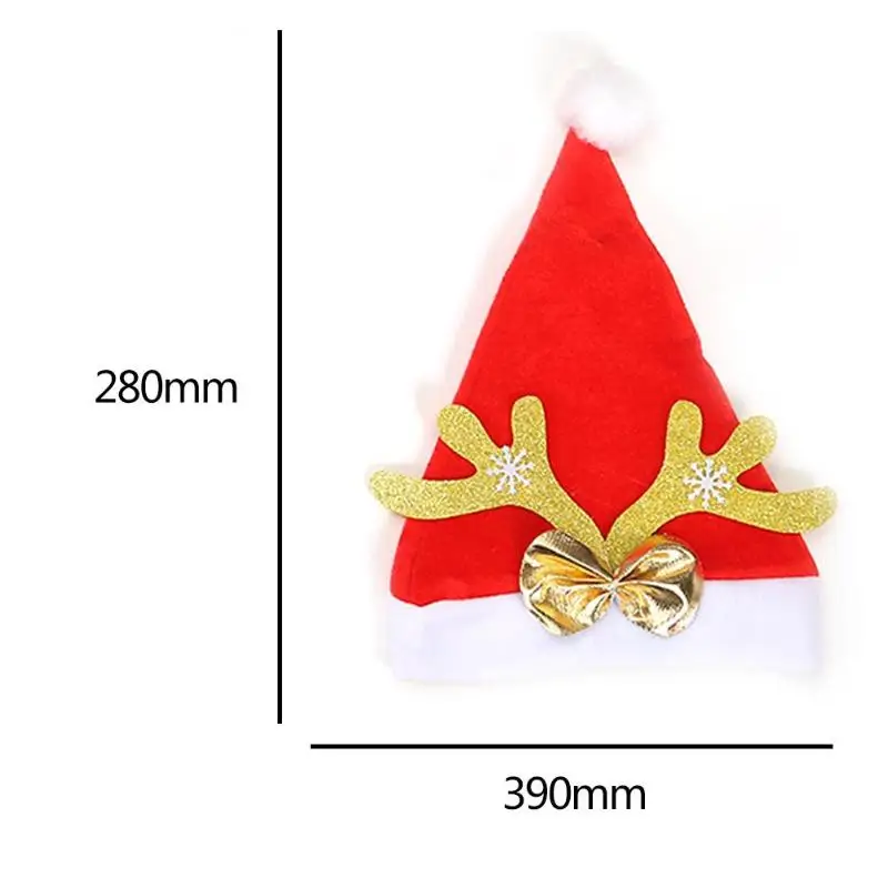 H Soft Brushed Cloth Xmas Hat Cute Santa Claus Hat Antlers Warm Christmas Cap New Year Party Props Decorative Accessories - Цвет: H