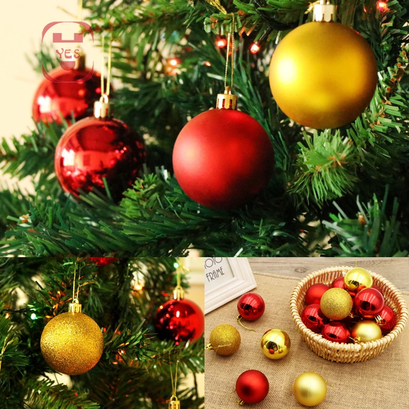 Украшение для рождественской елки, шар, украшения, блестящий шар для дома, украшение для бара и вечеринки, 24 шт./лот, цвет 6 см/2,4 дюйма