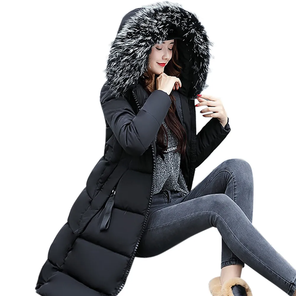 Abrigos mujer invierno зимнее пальто женское однотонное повседневное плотное зимнее приталенное пуховое пальто manteau femme