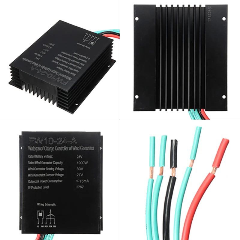 Wind Power Generator Battery Charge Controller IP67 Waterproof Wind Generator Controller For below 1000W 12/24V Wind Generator