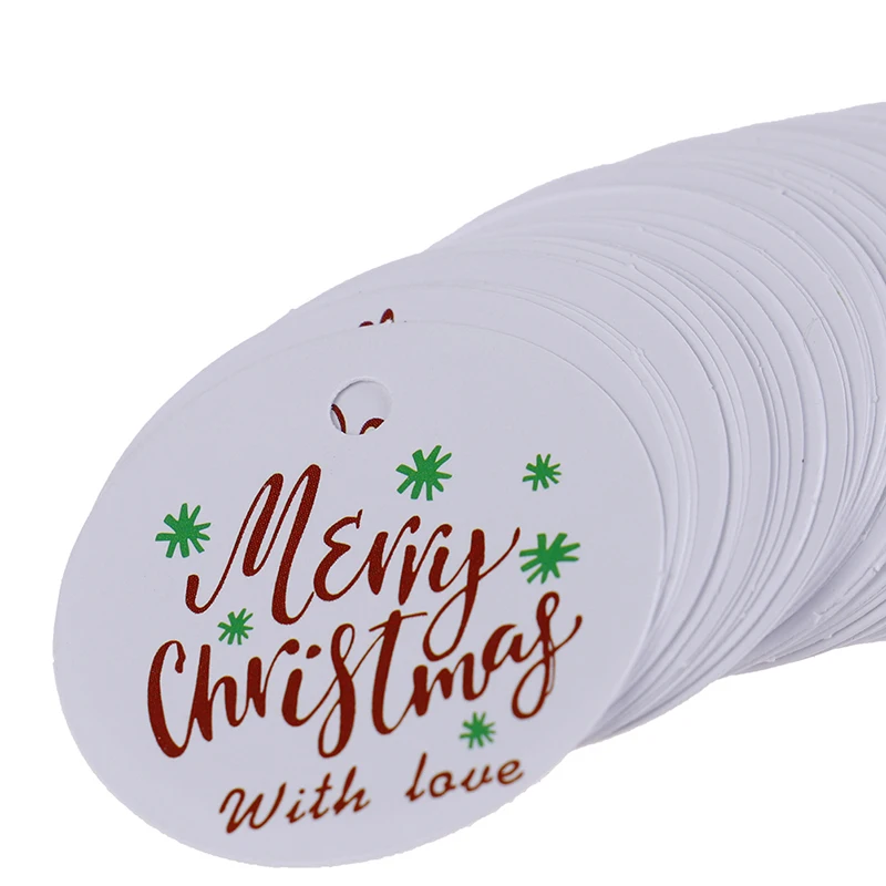 100PCS Christmas Gift Tags Kraft Paper Tag Label Xmas Gift For Party DIY Price Label Gift Box Hang Tag Garment Tags
