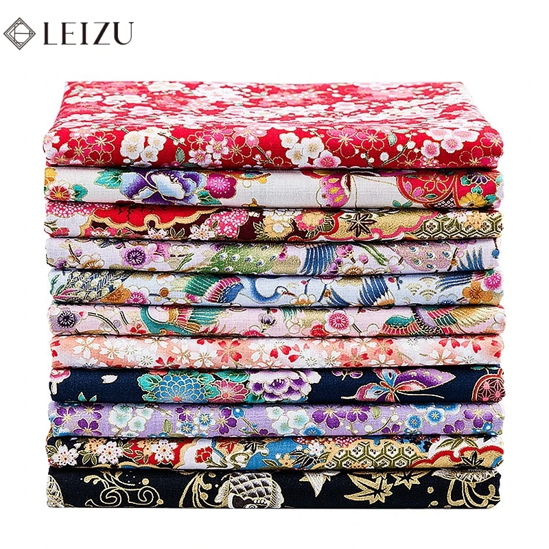 Японская бронзовая хлопковая ткань для шитья кимоно или сумки рукоделия