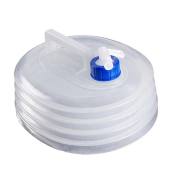 

15L PE Material Outdoor Camping Folding Shrink Bucket Water Bottle Water Bag Non-Toxic and Tasteless Green Car Camping