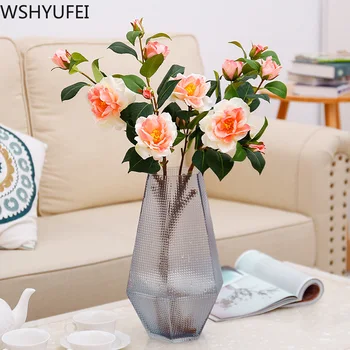 Preise Neue Stil Kleine Frische Glas Vase Wohnzimmer Blume Anordnung Büro Schreibtisch High-grade Dekoration Studio Dekoration WSHYUFEI