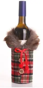 1 шт. льняная крышка бутылки вина креативная сумка для шампанского Рождественский Декор ресторана веселое рождественское красное вино бутылка Пылезащитная крышка QA 248 - Цвет: Красный
