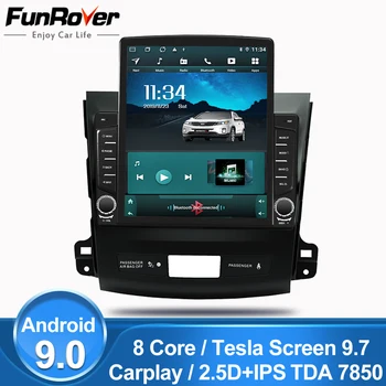 

Funrover 2.5D IPS 9.7" Tesla 2din android 9.0 Car Radio Multimedia Video Player For Mitsubishi Outlander xl 2 2005-2011 gps dvd
