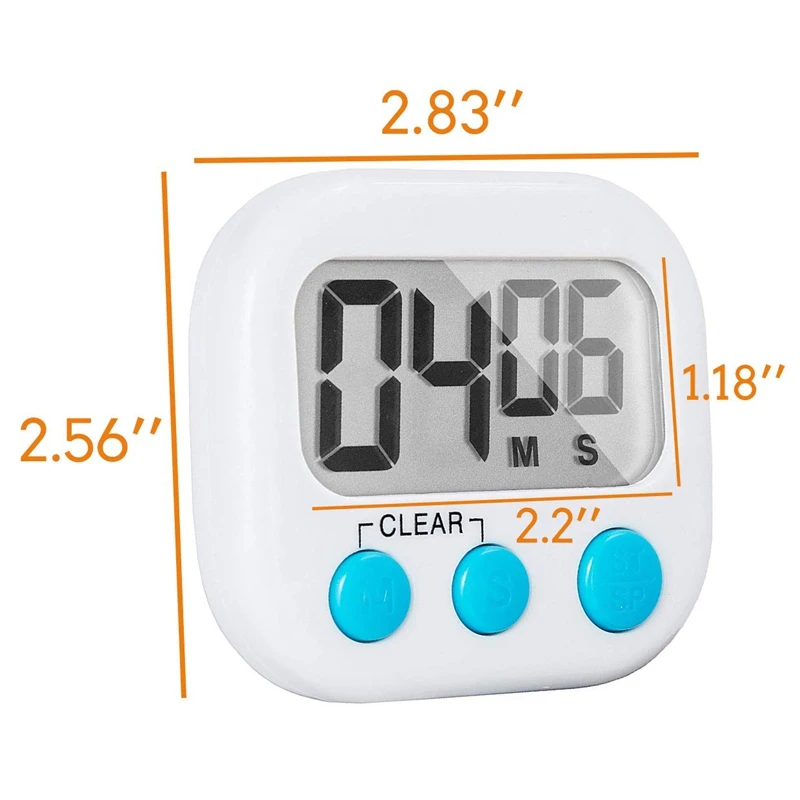 

12 Packs Digital Kitchen Timer Cooking Classroom Small Timer for Kids Teachers Large LCD Monitor Loud Alarm Strong Whit