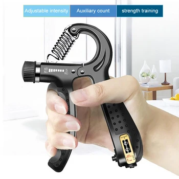 

Plastic Spring Finger Trainer R Shape Non Slip Black Home Gym Fitness Equipment Adjustable Power Exerciser Hand Gripper