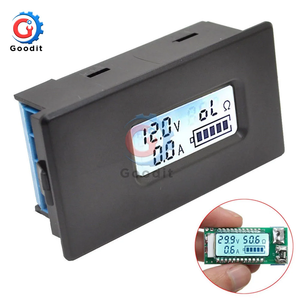 

18650 26650 Digital LED Lithium Li-ion Battery Tester Meter Back Light Voltage/Capacity/Current/Load Resistance Tester With Case