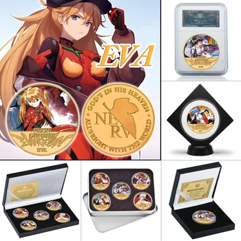 

WR Japanese Anime Gold Plated Coin Collectibles with Coin Case Medal Challenge Coins Original Souvenir Gifts Set Dropshipping