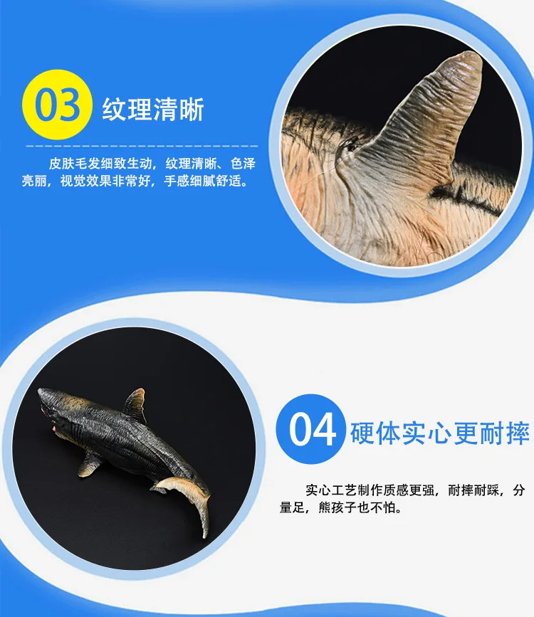 Модель Megalodon модель океанов животных модель игрушки Большая Белая Акула Модель обучающая игрушка