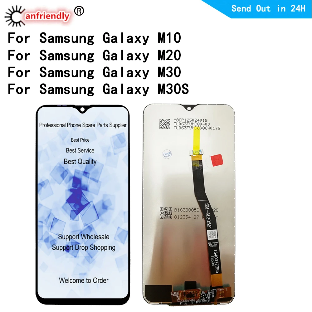 Do SAMSUNG GALAXY M10 M20 M30 M30S wyświetlacz LCD ekran dotykowy Digitizer montaż ramki do SAMSUNG M105 M205 M305 M307 ekran LCD
