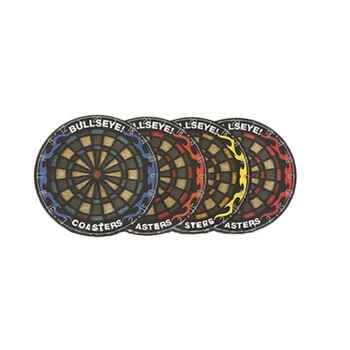 

2017 Mini 4pcs/set 104*104*6mm Kitchen Utensils Dart board Styled Coaster Dart Board Drink Bottle Beer Beverage Cup Mats