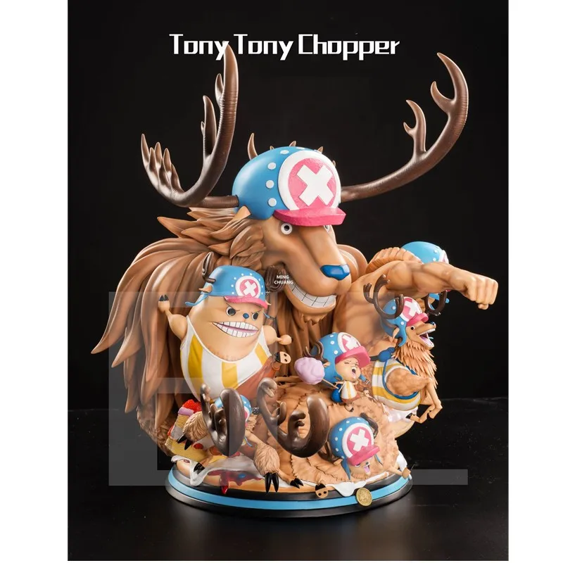 16" One Piece Statue The Straw Hat Pirates Bust Tony Tony Chopper Full-Length Portrait Seven Form GK Action Figure Toy 40CM V787