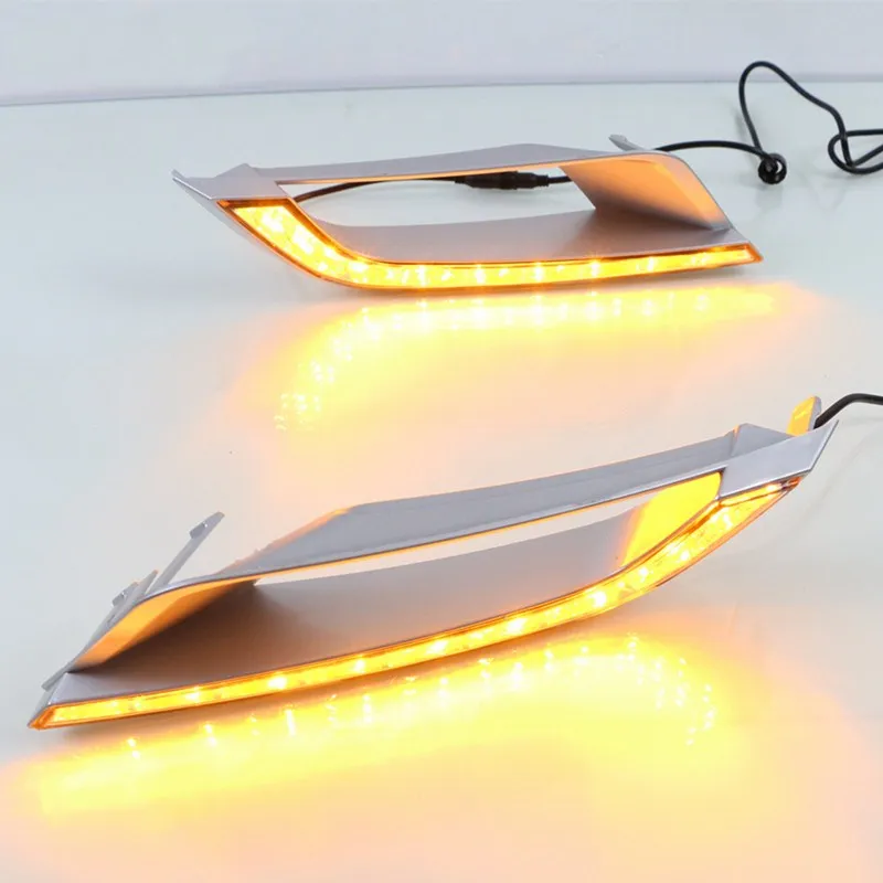  eOsuns led drl daytime running light for ford ranger 2015-18 with dim control yellow turn signal wi - 32812582145
