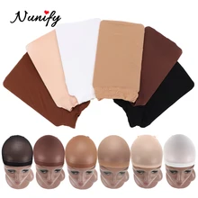 Nunify rede de malha nude, tampa de peruca com extremidade fechada para perucas 2 unidades/pacote tamanho livre tampa de meia, café vermelho preto begie marrom 6 cores