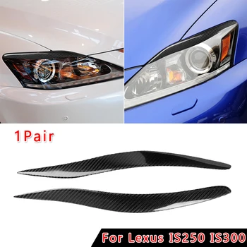 

2x Carbon Fiber Headlight Eyebrow Cover Trim Decor For Lexus IS250 IS300 06-12