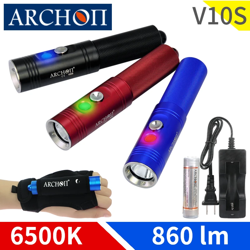 ARCHON V10S 6500K diving lights Professional diving lighting flashlight torch CREE LED chip Portable diving flashligh dive lamp