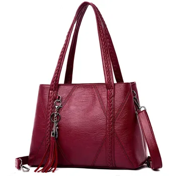 

Fashion Genuine Leather Women's Bag Large Capacity Female Shoulder Messenger Bag Famous Brand Woman Handbags 2019 bolsa feminina