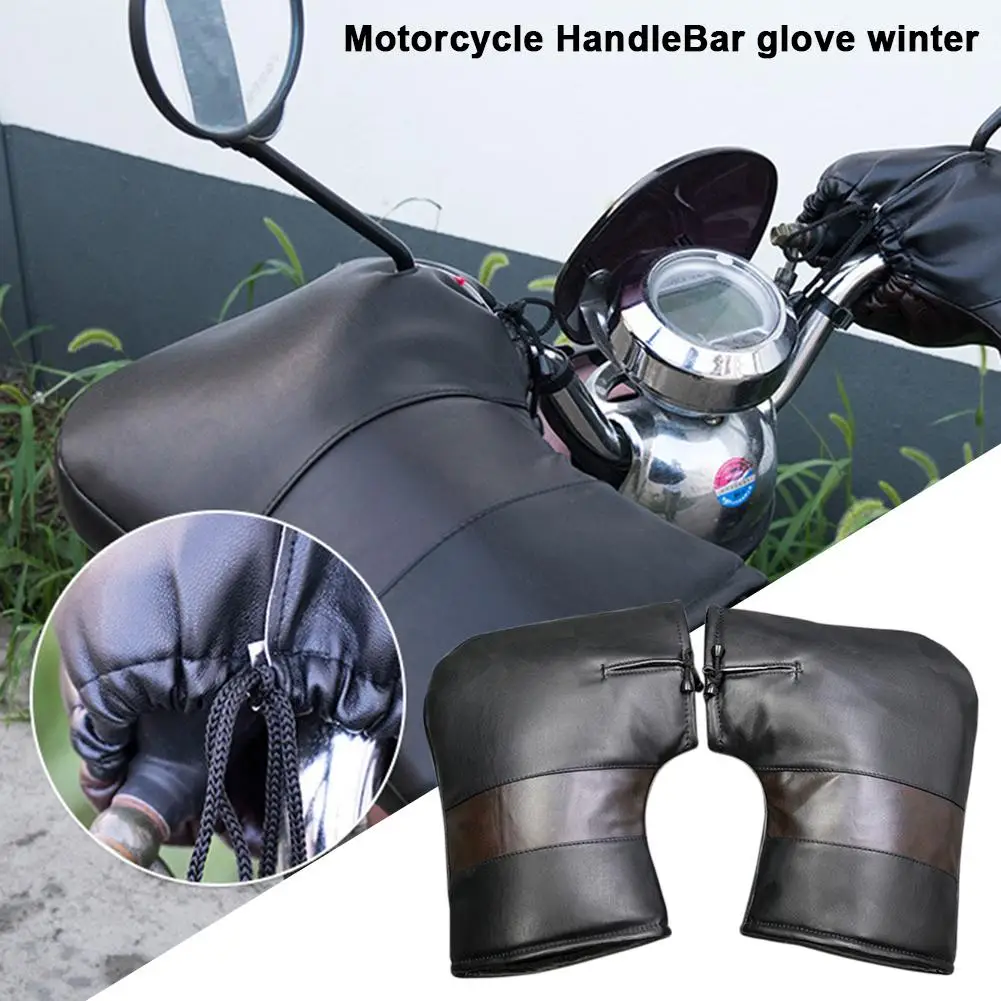 Motorcycle Scooter Hand Warm Handlebar Gloves Waterproof Motorbike Thickening Hands Warmer Coves