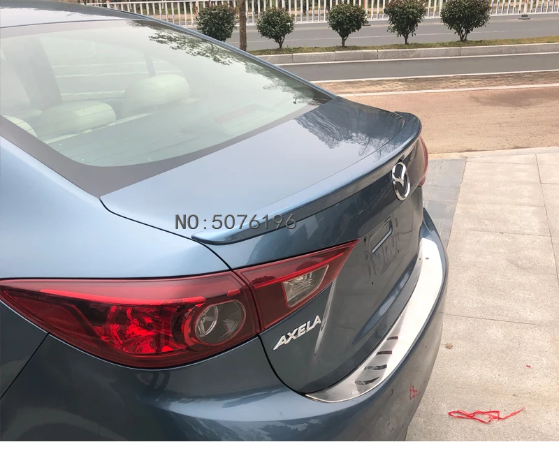 Для Mazda 3 Axela sedan 4 двери- ABS пластик Неокрашенный задний спойлер на крыло, крышу, багажник, губы, крышка багажника, Стайлинг автомобиля