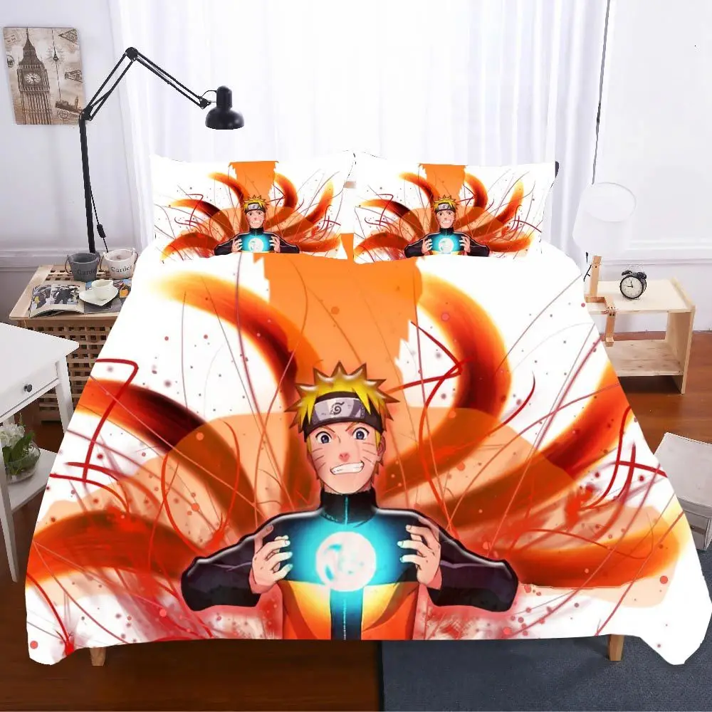 Home Textiles Bed Linen NARUTO Ropa De Cama Luxury Twin Size Sabanas King Size Bedding Set Kids Bedding Girls Bed Linen Poplin