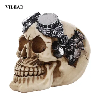 

VILEAD Animal Skull Head Ornaments Bar Atmosphere Decoration Christmas Gift Punk Mechanical 3D Personalized Desktop Decoration