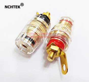 

NCHTEK Speaker Cable Terminals Copper Binding Post Female connector, Golden Plated, 32mm/Free shipping/25PAIRS(50PCS)