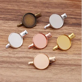 

10pcs Hair Jewelry Settings Cabochon Base Blank Bezel Trays for 18mm Cabochon Cameo DIY Alligator Clip Base Jewelry findings